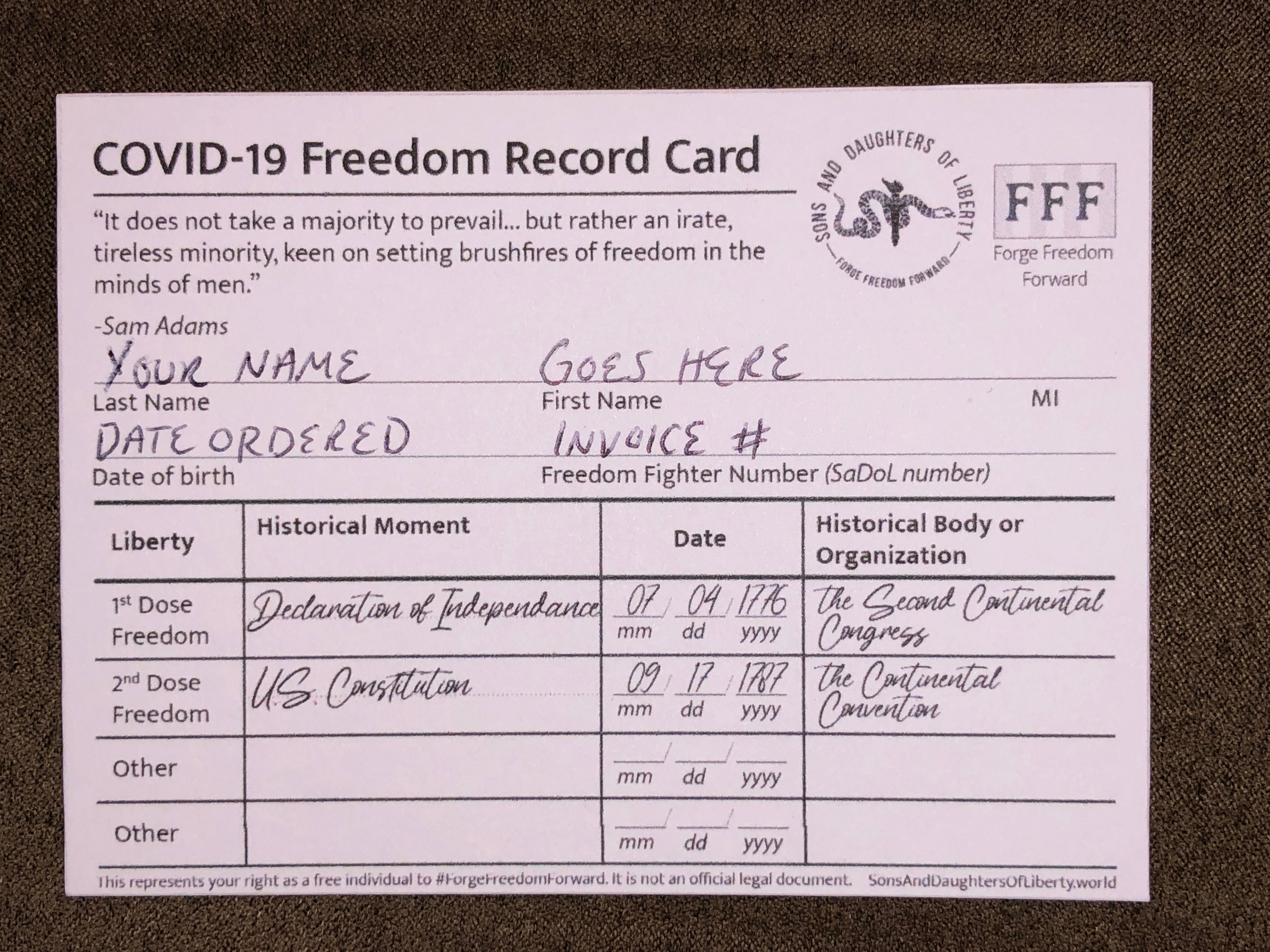 Forge Freedom Forward Card