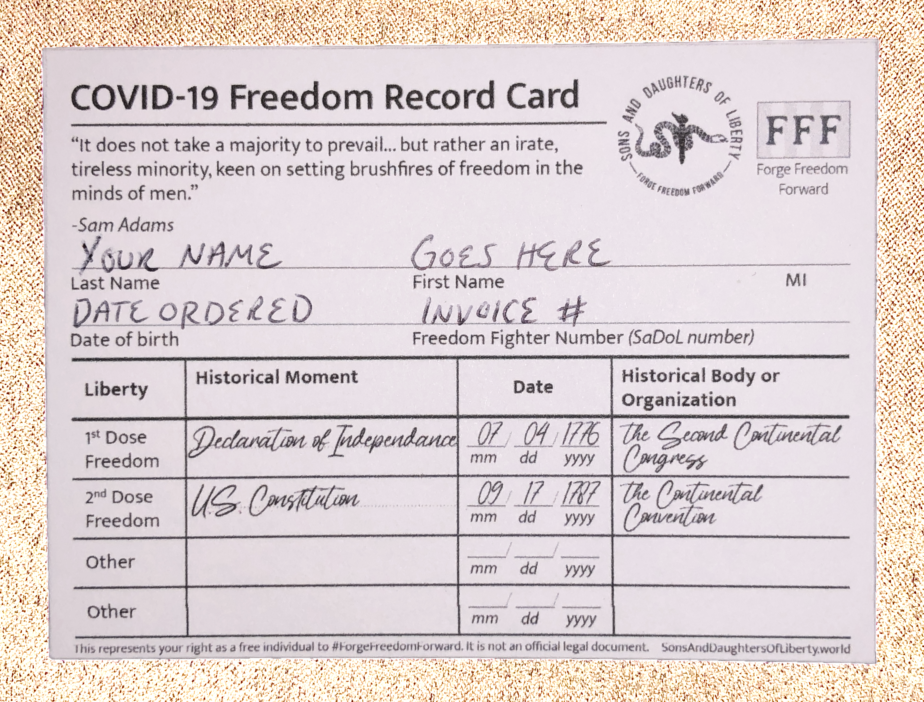 Forge Freedom Forward Card